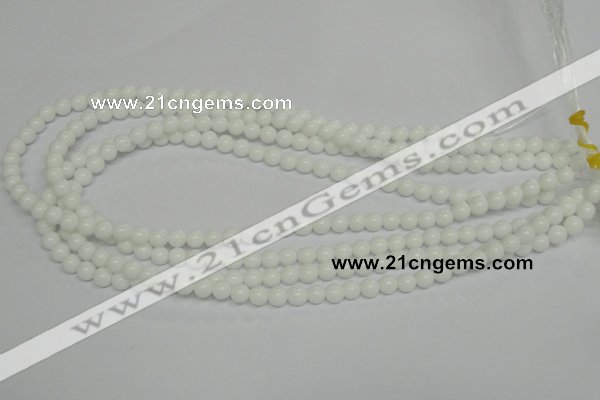 CPB02 15.5 inches 6mm round white porcelain beads wholesale