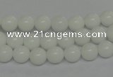 CPB03 15.5 inches 8mm round white porcelain beads wholesale