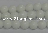 CPB04 15.5 inches 10mm round white porcelain beads wholesale