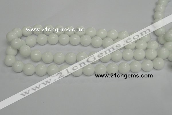 CPB06 15.5 inches 14mm round white porcelain beads wholesale