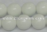 CPB08 15.5 inches 18mm round white porcelain beads wholesale