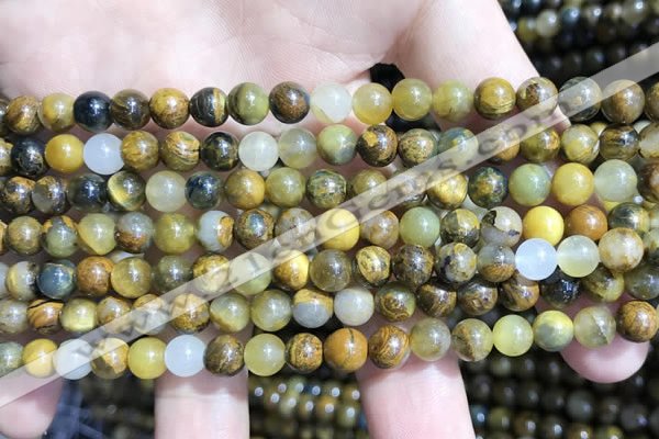 CPB1050 15.5 inches 4mm round golden pietersite beads wholesale