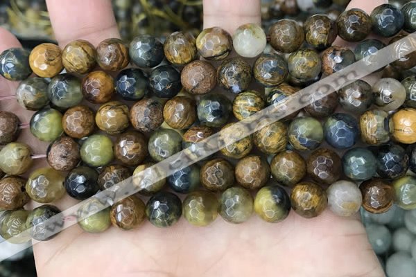 CPB1067 15.5 inches 8mm faceted round natural pietersite beads