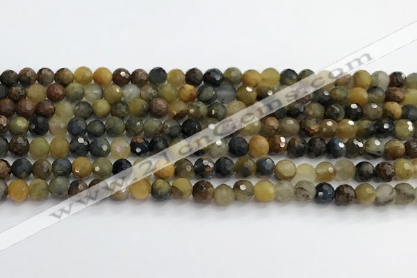 CPB1076 15.5 inches 6mm faceted round natural pietersite beads