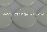 CPB108 15.5 inches 30*30mm heart white porcelain beads wholesale