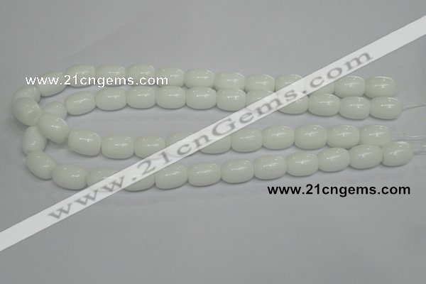 CPB11 15.5 inches 10*14mm drum white porcelain beads wholesale