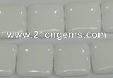 CPB115 15.5 inches 20*20mm square white porcelain beads wholesale