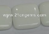 CPB117 15.5 inches 30*30mm square white porcelain beads wholesale