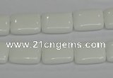 CPB121 15.5 inches 12*16mm rectangle white porcelain beads wholesale