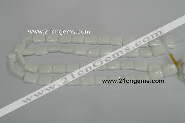 CPB121 15.5 inches 12*16mm rectangle white porcelain beads wholesale