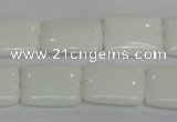 CPB122 15.5 inches 15*20mm rectangle white porcelain beads wholesale