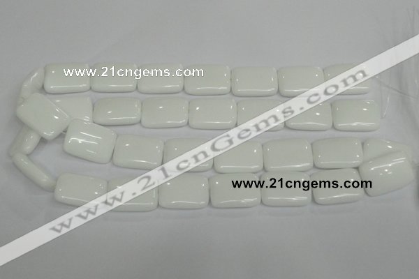 CPB123 15.5 inches 18*25mm rectangle white porcelain beads wholesale