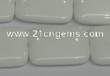 CPB124 15.5 inches 22*30mm rectangle white porcelain beads wholesale