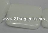 CPB125 15.5 inches 30*40mm rectangle white porcelain beads wholesale