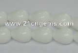 CPB22 15.5 inches 10*14mm teardrop white porcelain beads wholesale