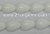 CPB23 15.5 inches 12*16mm teardrop white porcelain beads wholesale