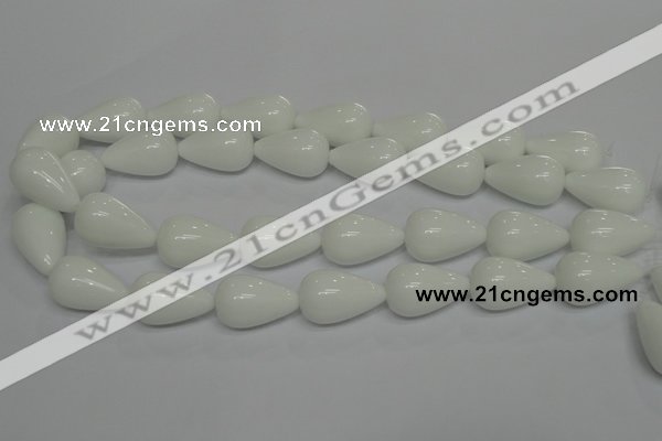 CPB26 15.5 inches 15*25mm teardrop white porcelain beads wholesale