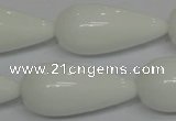 CPB27 15.5 inches 10*30mm teardrop white porcelain beads wholesale