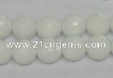 CPB35 15.5 inches 12mm faceted round white porcelain beads wholesale