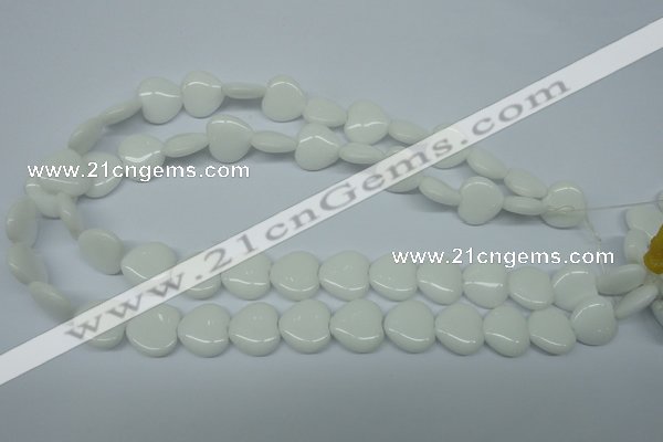 CPB350 15 inches 12*12mm heart white porcelain beads wholesale