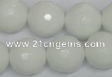 CPB38 15.5 inches 18mm faceted round white porcelain beads wholesale