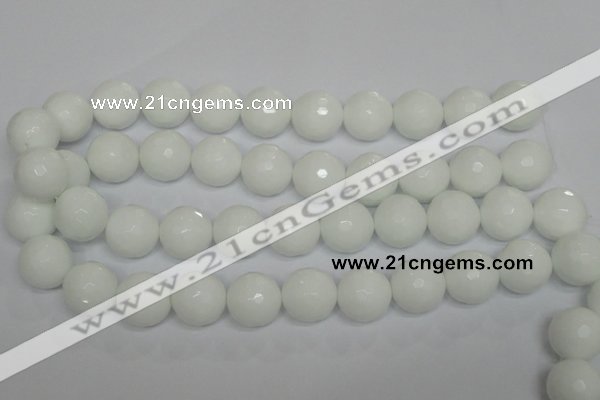 CPB38 15.5 inches 18mm faceted round white porcelain beads wholesale