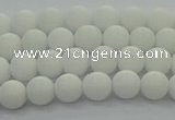 CPB411 15.5 inches 6mm round matte white porcelain beads