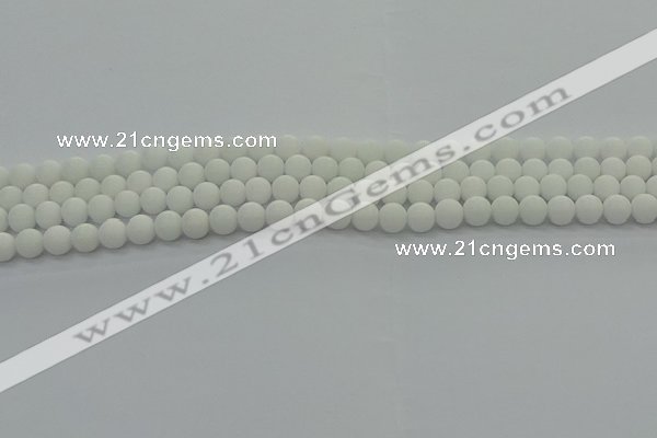 CPB411 15.5 inches 6mm round matte white porcelain beads