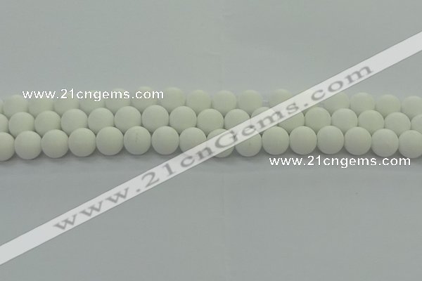 CPB413 15.5 inches 10mm round matte white porcelain beads