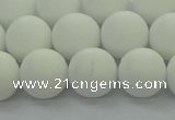 CPB414 15.5 inches 12mm round matte white porcelain beads