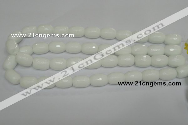 CPB43 15.5 inches 13*18mm faceted drum white porcelain beads