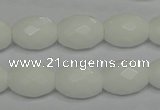 CPB47 15.5 inches 12*16mm faceted rice white porcelain beads