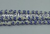 CPB501 15.5 inches 6mm round Painted porcelain beads