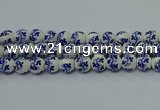 CPB511 15.5 inches 6mm round Painted porcelain beads