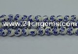 CPB513 15.5 inches 10mm round Painted porcelain beads