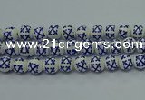 CPB521 15.5 inches 6mm round Painted porcelain beads