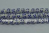 CPB522 15.5 inches 8mm round Painted porcelain beads