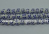 CPB525 15.5 inches 14mm round Painted porcelain beads