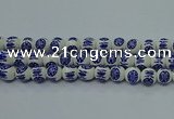 CPB531 15.5 inches 6mm round Painted porcelain beads