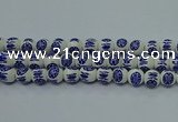 CPB534 15.5 inches 12mm round Painted porcelain beads