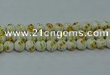 CPB561 15.5 inches 6mm round Painted porcelain beads