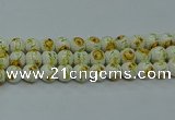 CPB563 15.5 inches 10mm round Painted porcelain beads