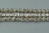 CPB571 15.5 inches 6mm round Painted porcelain beads