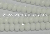 CPB58 15.5 inches 5*8mm faceted rondelle white porcelain beads