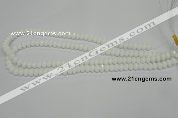 CPB58 15.5 inches 5*8mm faceted rondelle white porcelain beads