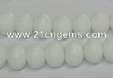 CPB60 15.5 inches 8*12mm faceted rondelle white porcelain beads