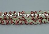 CPB611 15.5 inches 6mm round Painted porcelain beads