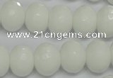 CPB62 15.5 inches 12*16mm faceted rondelle white porcelain beads