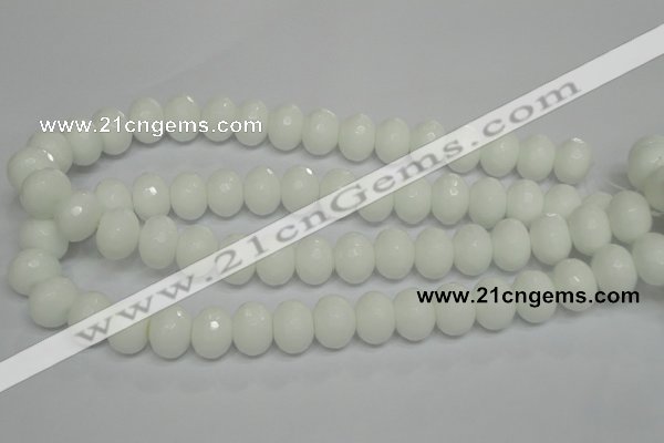 CPB62 15.5 inches 12*16mm faceted rondelle white porcelain beads