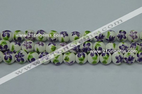 CPB623 15.5 inches 10mm round Painted porcelain beads